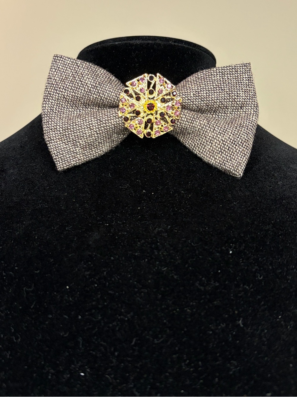Gold-Tone Floral Crystal Brooch Pin with Pink Accents